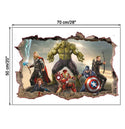 3D Wall Stickers Removable The Avengers Superhero Broken Wall Kid Boy Room Decal