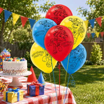 12 Inch Paw Patrol Style Birthday Balloons Kids Party Latex Balloon 6Pcs Set