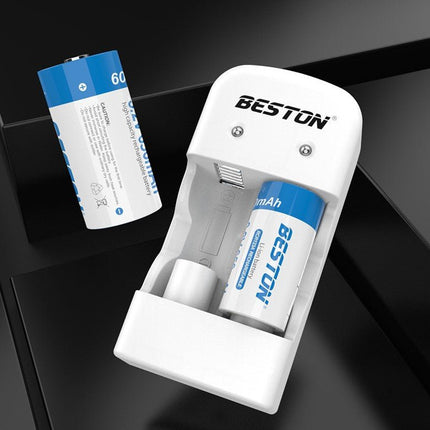 3.2V 2PCS 650mAh RCR123A Rechargeable Li - ion Battery And USB Charger Set - Go2buy Australia