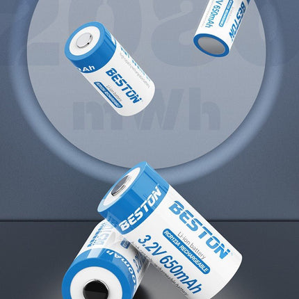 3.2V 2PCS 650mAh RCR123A Rechargeable Li - ion Battery And USB Charger Set - Go2buy Australia