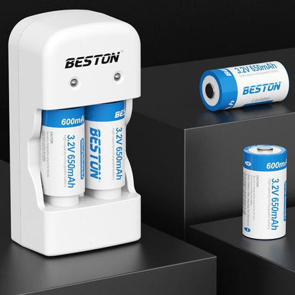 3.2V 2PCS 650mAh RCR123A Rechargeable Li - ion Battery And USB Charger Set - Go2buy Australia