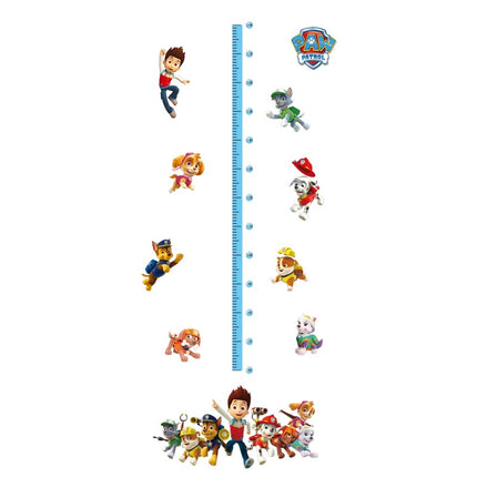 PAW Patrol Kids Growth Chart Height Ruler Wall Sticker - Chase, Marshall & Skye Decals for Boys & Girls Bedroom Decor