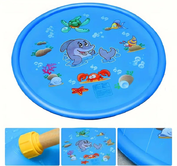 Inflatable Dolphin Premium Splash Play mat Water Sprinkle Spray pad Toys 100cm