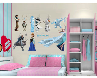 Disney Cartoon Frozen Elsa Anna Wall Stickers Removable Kid Girl Room Decor