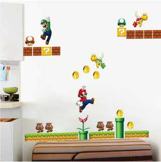 DIY Wall Stickers Removable Super Mario Game Kids Mural Room Decal Gift Vinyl