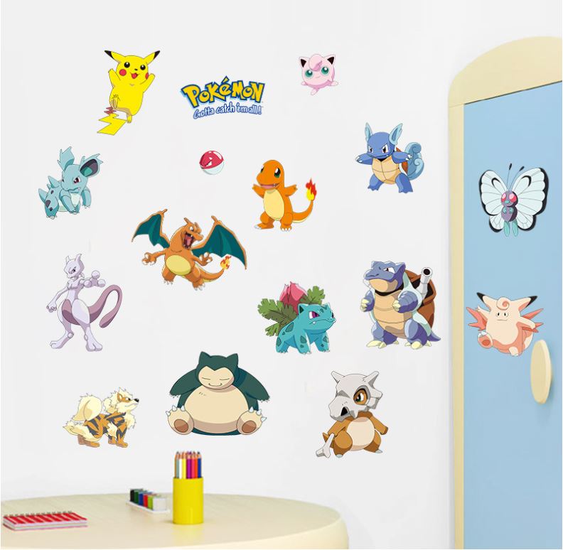 Pokemon Pikachu Wall Art Sticker Removable Kids Nursery Boy Vinyl Decal Decor