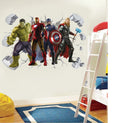 3D Wall Stickers Removable The Avengers Superhero Broken Wall Kid Boy Room Decal