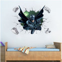 3D Wall Stickers Removable The Avengers Batman Broken Wall Kid Boy Room