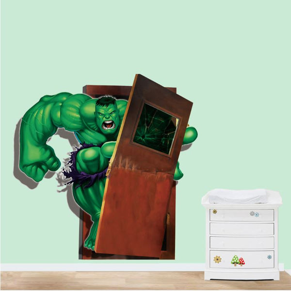 3D Wall Stickers Removable The Avengers Hulk Broken Wall Kid Boy Room