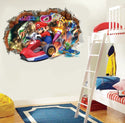 3D Wall Sticker Removable Mario Bros Party Game Kids Broken Wall Bedroom Decor