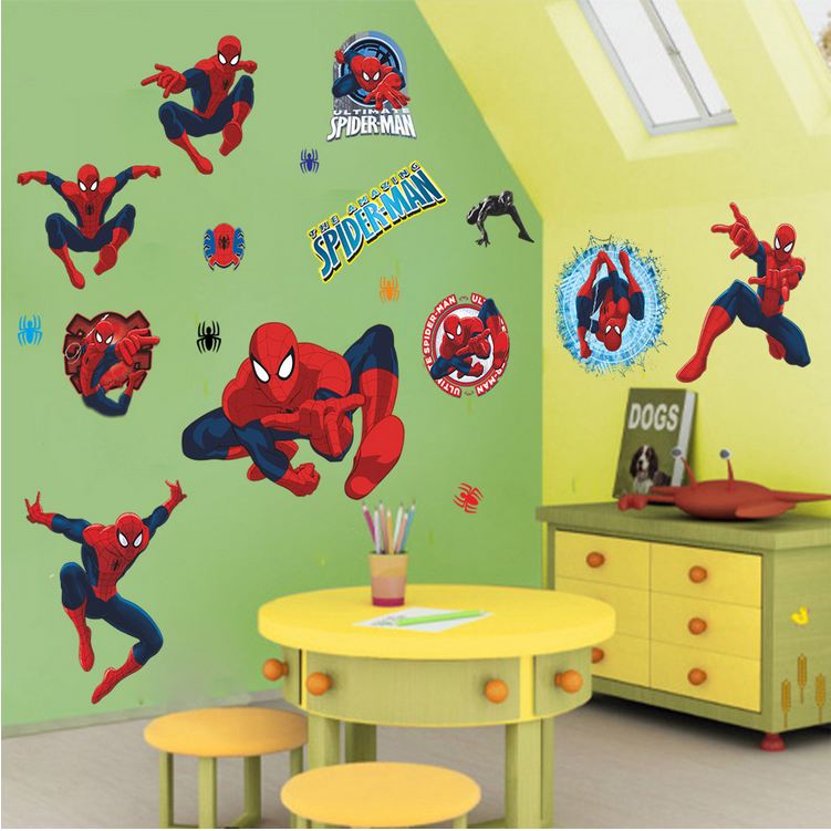 DIY Spiderman Removable Wall Stickers for Kids Room