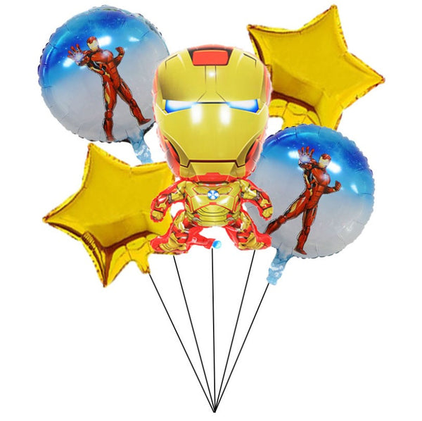 5PCS Marvel Avengers Superhero Foil Balloons Set Spiderman Iron Man Party