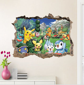 3D Pokemon Pikachu Wall Art Sticker Removable Kids Nursery Boy Vinyl Decal Decor