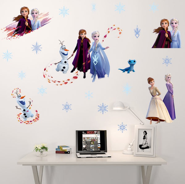 Frozen Elsa Anna Wall Stickers Removable Broken Wall Kid Girl Room Decal L