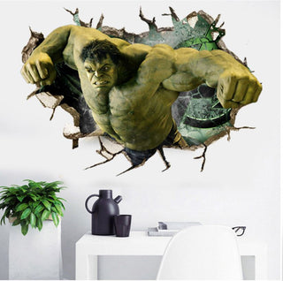 3D Wall Stickers Removable The Avengers Hulk Broken Wall Kid Boy Room