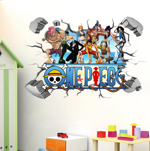 3D Luffy One Piece Wall Art Sticker Removable Kids Nursery Boy Vinyl Decal Decor