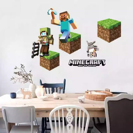 3D Gaming Wall Art Stickers MINE Home Decor Decals PVC Kids Room Game Poster A - Go2buy Australia