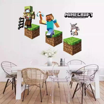 3D Gaming Wall Art Stickers MINE Home Decor Decals PVC Kids Room Game Poster A - Go2buy Australia