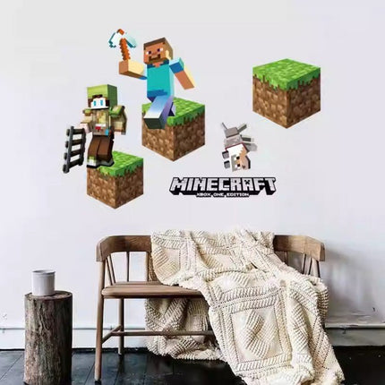 3D Gaming Wall Art Stickers MINE Home Decor Decals PVC Kids Room Game Poster A - Go2buy Australia