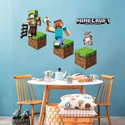 3D Gaming Wall Art Stickers MINE Home Decor Decals PVC Kids Room Game Poster A - Go2buy Australia