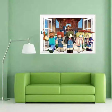 3D Gaming Wall Art Stickers MINE Home Decor Decals PVC Kids Room Game Poster B - Go2buy Australia