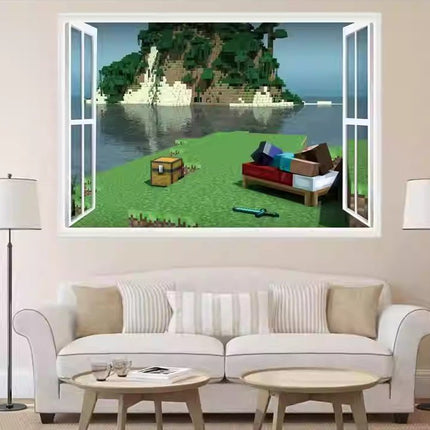 3D Gaming Wall Art Stickers MINE Home Decor Decals PVC Kids Room Game Poster C - Go2buy Australia