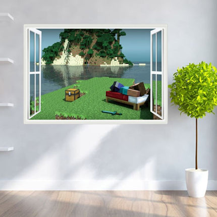 3D Gaming Wall Art Stickers MINE Home Decor Decals PVC Kids Room Game Poster C - Go2buy Australia