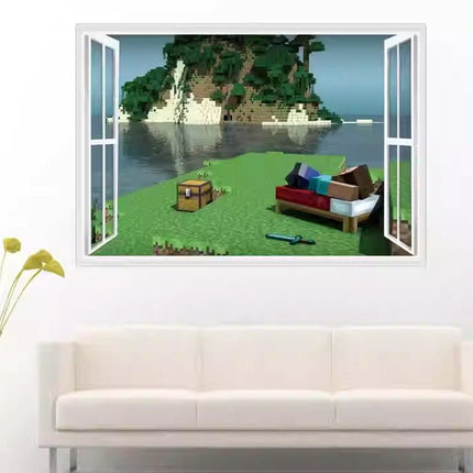 3D Gaming Wall Art Stickers MINE Home Decor Decals PVC Kids Room Game Poster C - Go2buy Australia