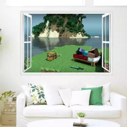 3D Gaming Wall Art Stickers MINE Home Decor Decals PVC Kids Room Game Poster C - Go2buy Australia