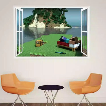 3D Gaming Wall Art Stickers MINE Home Decor Decals PVC Kids Room Game Poster C - Go2buy Australia
