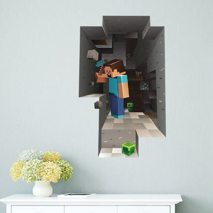 3D Gaming Wall Art Stickers MINE Home Decor Decals PVC Kids Room Game Poster G - Go2buy Australia