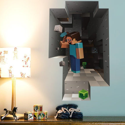 3D Gaming Wall Art Stickers MINE Home Decor Decals PVC Kids Room Game Poster G - Go2buy Australia