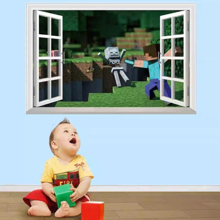 3D Gaming Wall Art Stickers MINE Home Decor Decals PVC Kids Room Game Poster H - Go2buy Australia