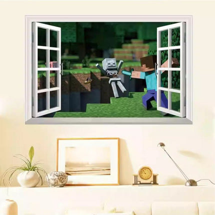 3D Gaming Wall Art Stickers MINE Home Decor Decals PVC Kids Room Game Poster H - Go2buy Australia