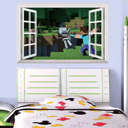 3D Gaming Wall Art Stickers MINE Home Decor Decals PVC Kids Room Game Poster H - Go2buy Australia