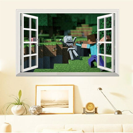 3D Gaming Wall Art Stickers MINE Home Decor Decals PVC Kids Room Game Poster H - Go2buy Australia
