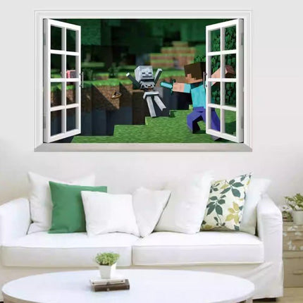 3D Gaming Wall Art Stickers MINE Home Decor Decals PVC Kids Room Game Poster H - Go2buy Australia