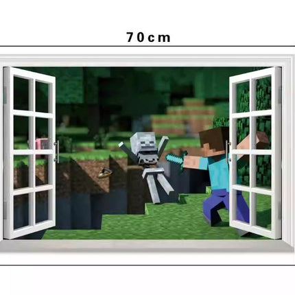 3D Gaming Wall Art Stickers MINE Home Decor Decals PVC Kids Room Game Poster H - Go2buy Australia