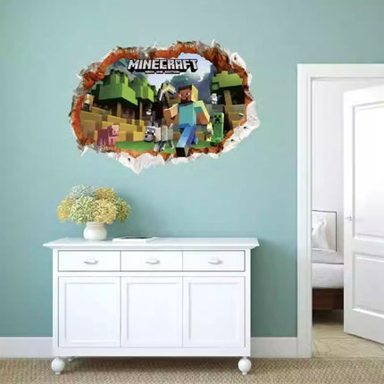 3D Gaming Wall Art Stickers MINE Home Decor Decals PVC Kids Room Game Poster I - Go2buy Australia