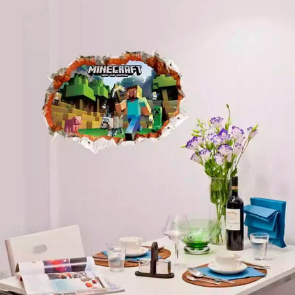 3D Gaming Wall Art Stickers MINE Home Decor Decals PVC Kids Room Game Poster I - Go2buy Australia