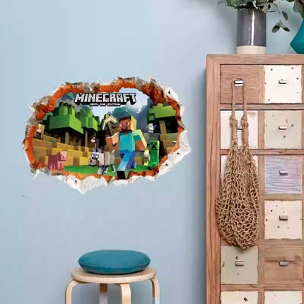 3D Gaming Wall Art Stickers MINE Home Decor Decals PVC Kids Room Game Poster I - Go2buy Australia