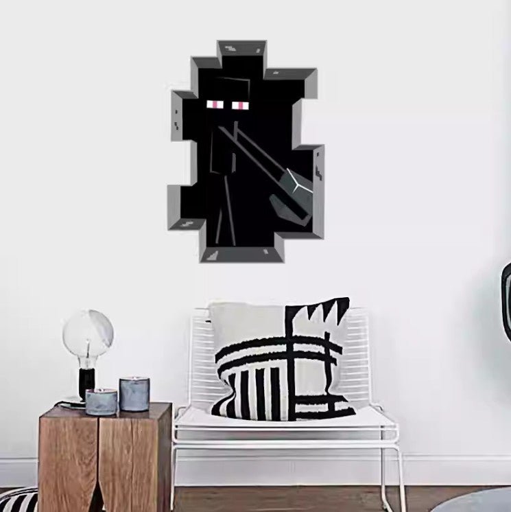 3D Gaming Wall Art Stickers MINE Home Decor Decals PVC Kids Room Game Poster J - Go2buy Australia