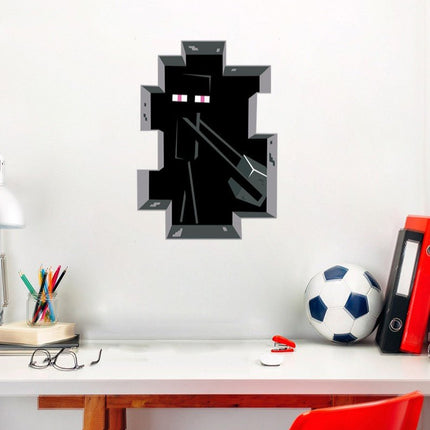 3D Gaming Wall Art Stickers MINE Home Decor Decals PVC Kids Room Game Poster J - Go2buy Australia