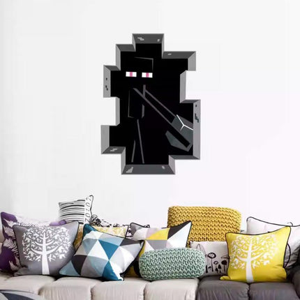 3D Gaming Wall Art Stickers MINE Home Decor Decals PVC Kids Room Game Poster J - Go2buy Australia