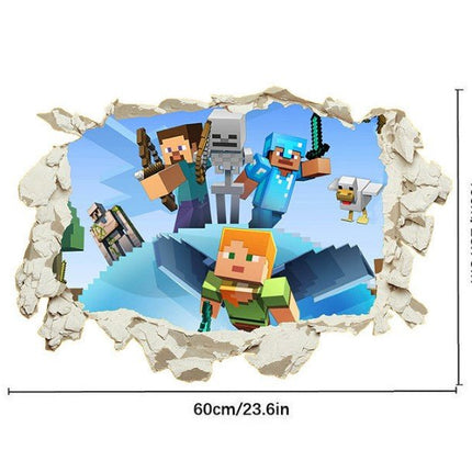 3D Gaming Wall Art Stickers MINE Home Decor Decals PVC Kids Room Game Poster K - Go2buy Australia