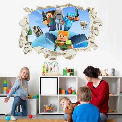 3D Gaming Wall Art Stickers MINE Home Decor Decals PVC Kids Room Game Poster K - Go2buy Australia