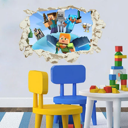 3D Gaming Wall Art Stickers MINE Home Decor Decals PVC Kids Room Game Poster K - Go2buy Australia