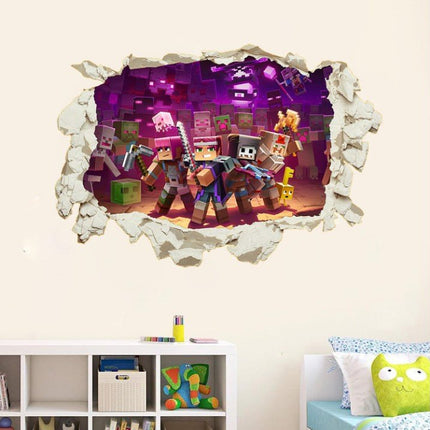 3D Gaming Wall Art Stickers MINE Home Decor Decals PVC Kids Room Game Poster L - Go2buy Australia