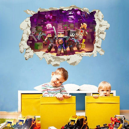 3D Gaming Wall Art Stickers MINE Home Decor Decals PVC Kids Room Game Poster L - Go2buy Australia