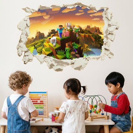 3D Gaming Wall Art Stickers MINE Home Decor Decals PVC Kids Room Game Poster O - Go2buy Australia